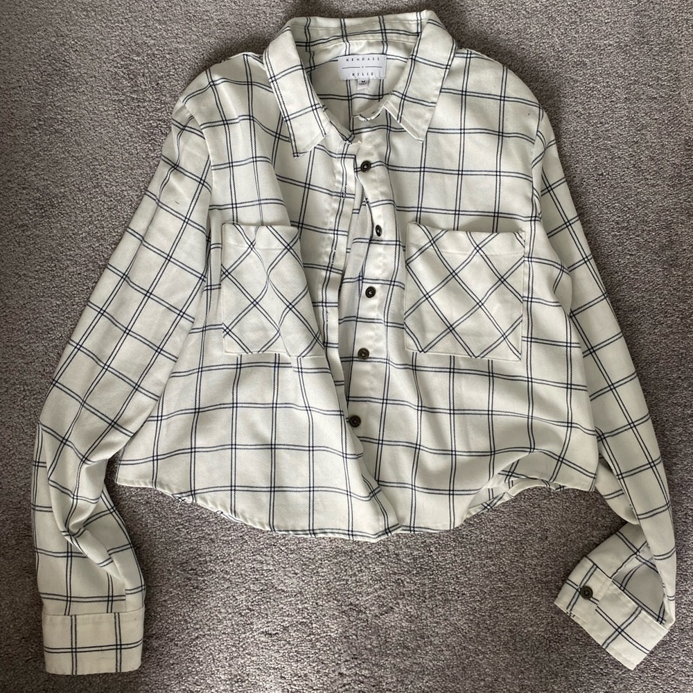 cropped button up shirt kendall & kylie collection
